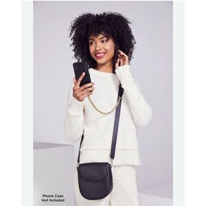 Bandolier shay black gold convertible crossbody bag & multi wear straps leather